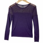 VSX Purple Shoulder Mesh Long Sleeve Workout Top Size XS Photo 0