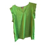 Vince Camuto  Women's 3X Green V-Neck Flutter Sleeve Blouse Casual‎ Photo 1