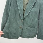 Vintage Green Ribbed Corduroy Cotton Blazer Jacket Women Size 14 Photo 3