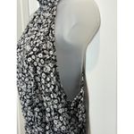 Black Floral Print Halter Neck Romper Shorts Elastic Waist Size XXL Photo 8