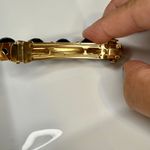 Hand Crafted Black Faceted Bead & Silver Tone Flower Beaded Gold Tone Hair Clip Photo 5