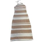 Petal + Pup Dress Womens X Small Tan White Striped Knit Angelina‎ Halter Midi Size XS Photo 1