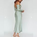 Selfie Leslie Ellory Long Sleeve Off-Shoulder Dress in Sage Photo 2
