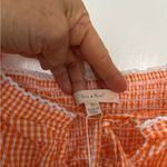 Orange Gingham Ruffle Strap Top Photo 1