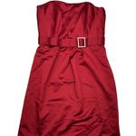 Alfred Angelo Claret Satin Strapless Dress (10) Photo 0