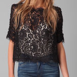 Joie  Fanny Smocked Sleeve Lace Top Photo 0