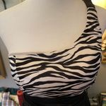 Ruby Rox  Y2K one shoulder body con dress with black & zebra.​ Photo 1