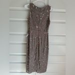 Mac Duggal  Vintage‎ Lilac Floral Beaded Sheath Midi Dress Photo 8
