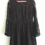 Topshop 3/$15-  Black Lace Bell Long Sleeve Sheath‎ Dress M Photo 0