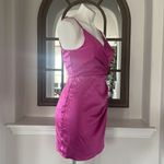 AQUA Bloomingdale’s  Drape Front Satin Mini Dress in Fuchsia, Size S New w/Tag Photo 2