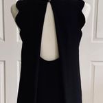 Monteau Dress LBD Black Sleeveless High Low Hem Open Draped Back Dress Small Photo 5