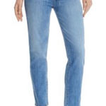 7 For All Mankind , Roxanne paper bag, belted, high rise skinny blue jeans 27 Photo 0