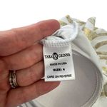 Tara Grinna Ruffle Gold & White Metallic Off The Shoulder One Piece Ribbed 4 S Photo 7