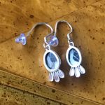 Natural White Buffalo Sterling Silver Feather Earrings Black Photo 5