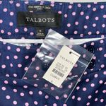 Talbots NWT Size 6 Navy Blue - Pink Polka Dot Curvy Fit The Perfect Crop Pants Photo 2