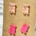 Gummy Bear Novelty Candy Lollies Earrings Studs 2 pairs Peach Pink Statement‎ Pink Photo 0