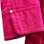 Coldwater Creek  Snap Front Jacket Pink Size 12 Collard Short 3/4 Sleeve Cotton Photo 6