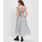 American Eagle Ruffle Floral Midi Dress Women Large White Blue Cottage Peasant Photo 11