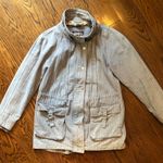 Free People Women’s Denim Full Zip Button Down Peacoat Multi-Pocket Jacket Sz 12 Photo 11