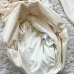 ZARA NWT Cream White Ruched Long Sleeve V Neck Bodycon Mini Dress Medium Photo 8