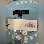 Strut & Bolt NWT Blue Embroidered Vest Size Small Button Up Boho Boutique Photo 3
