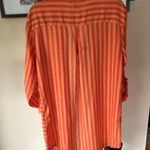 Tahari NWT  Orange Striped Button Down/Swimsuit Coverup Sz M Photo 6