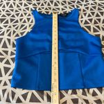 Bebe Blue Mesh Cutouts Sleeveless Crop Top Exposed Zipper Back Size L Photo 10