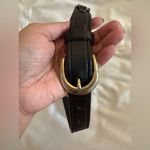 Tory Leather Black Gold Horsebit Equestrian Waist Belt Size 24 Photo 2