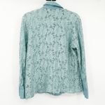 INC International Concepts Womens Y2K Fairycore Sheer Lace Snap Shirt Size 1X Blue Photo 5