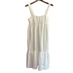 ZARA Women's White Voluminous Textured Weave Midi Dress Size M Photo 2
