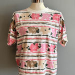 Victoria Sport Vintage  Floral Striped Tee Photo 0