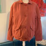 Aritzia Wilfred Free Alyona Cotton Puffy Button Plum Jacket Coat Size XXS 2XS Orange Photo 0