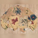Expose‎ Vintage Womens S Small Blazer Bolero Jacket Fitted Patchwork Print Boho Tan Photo 2