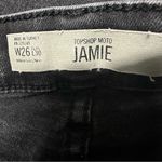 Topshop  Jaime High Waist Moto Extreme Corset Lace Up Skinny Jeans 26 Black Green Photo 5