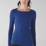 Lululemon Kanto Stripe Sapphire Blue Black Kanto Catch Me Long Sleeve Top Photo 0