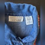 Casey & Max Embroidered Denim 100% Cotton Vest with Colorful Trim Size‎ XL Blue Photo 5