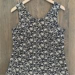 Anthropologie Vintage Ditsy Floral Print Crew Neck Maxi Dress Black Tan Medium Photo 7