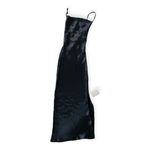 ASOS DESIGN Womens Navy Blue High Shine Satin Midi Slip Dress Photo 2