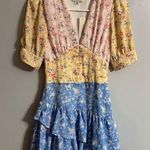 Jun & Ivy  Floral Dress in Pink, Yellow, and Blue Size XXS Photo 0