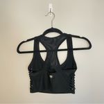 Forever 21  Side Slit Mesh Sports Bra, Black, Size S, EUC Photo 4