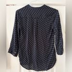 Maeve  Navy Shirt White Polka Dots Embroidered R Added Size‎ XSmall EUC Photo 1