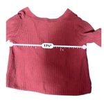 Free People  XS Rose Pink Damsel Bell Sleeve V-Neck Cotton Sweater Boho Chic Knit Photo 7