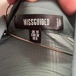 Missguided Oversized Shirt Dress Crinkle Texture‎ Sheer Sage Green US 6 Photo 2