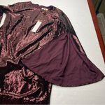 Dress the Population Maroon Port Liza Cape Sleeve Sequin Mini Dress Medium NEW Photo 11