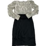 Rebecca Minkoff Dress Womens Small Black White Animal Print Surplice Photo 1