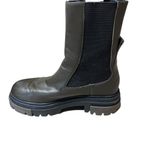 ZARA  7.5-8 US /38EU Womens Boots Low Heeled Lug Sole Ankle Army Green/Black Photo 3