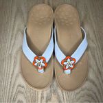 Vionic  Mimi Wedge White Patent Leather Thong Platform Sandals Flower Women’s 7 Photo 1