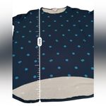 LuLaRoe  Irma Navy Blue‎ & Blue Polka Dot Short Sleeve High-Low Hem Top Sz S NEW Photo 5