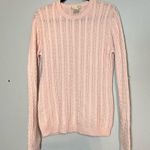Kenar  Cashmere Light Pink Cable Knit Sweater Scoop Crew Neck Size XL Soft Photo 2