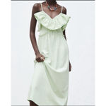 ZARA cotton jersey midi dress with crochet raffle Photo 4